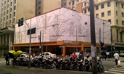 Kunstwerk von Mohamed Bourouissa auf der Street Biennale in Sao Paulo Kunstwerk von Mohamed Bourouissa auf der Street Biennale in Sao Paulo