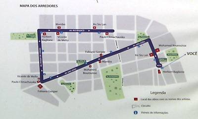 Übersichtskarte zur Street Biennale in Sao Paulo Übersichtskarte zur Street Biennale in Sao Paulo