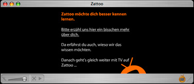 Zattoo Player Screen